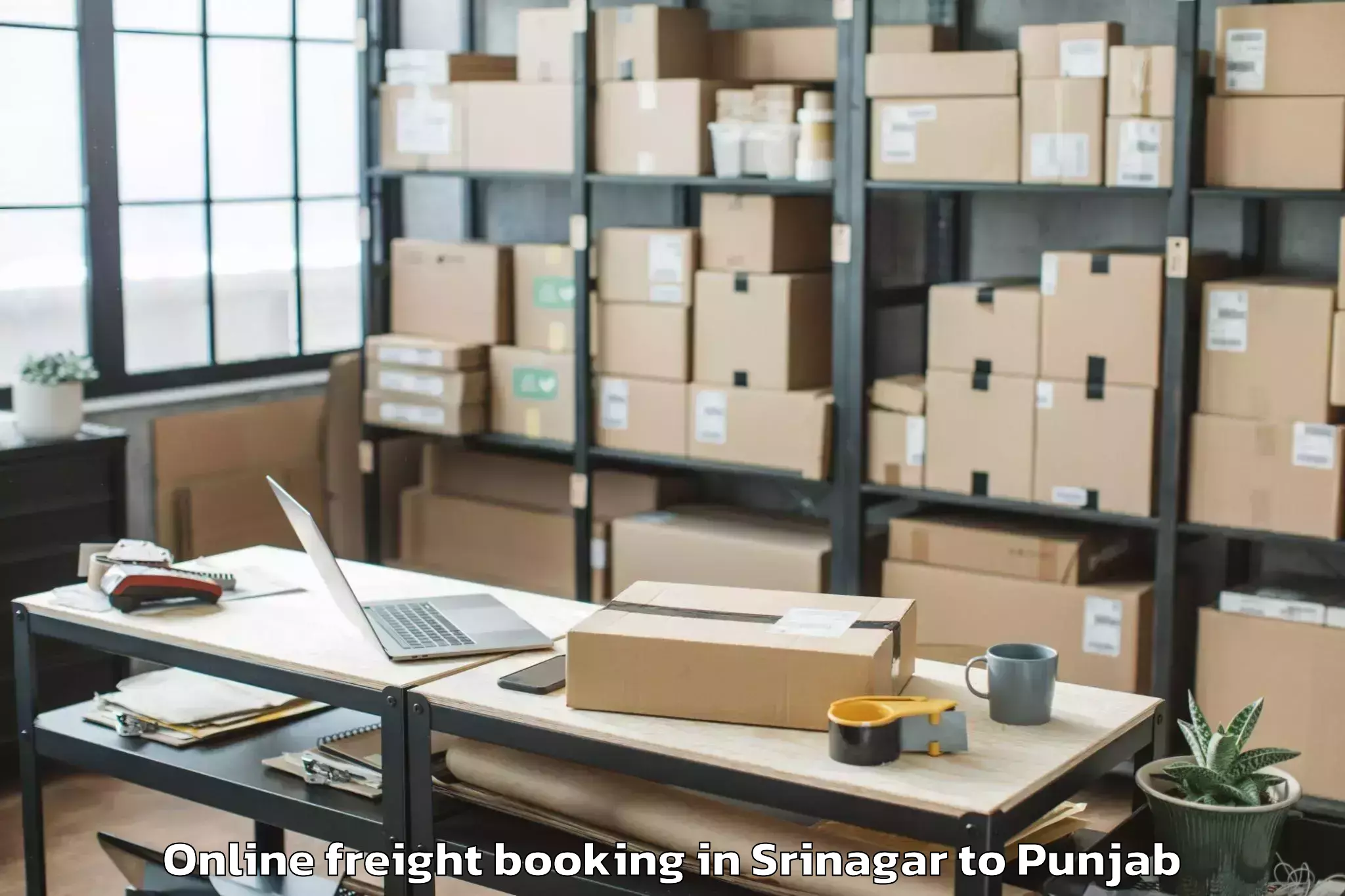 Book Srinagar to Lakhnaur Online Freight Booking Online